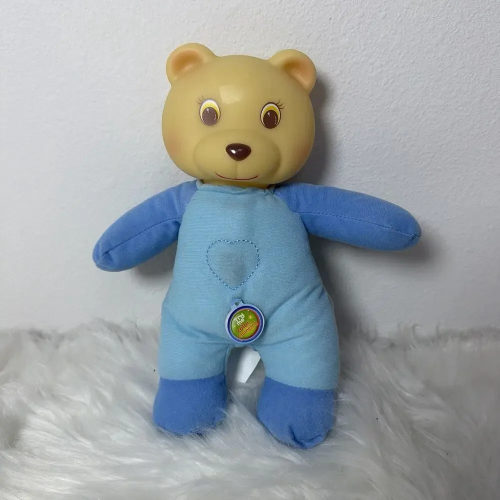 KS Toys Night Night Pal Glow Bear Light Up Plush Blue Stuffed Animal Vintage